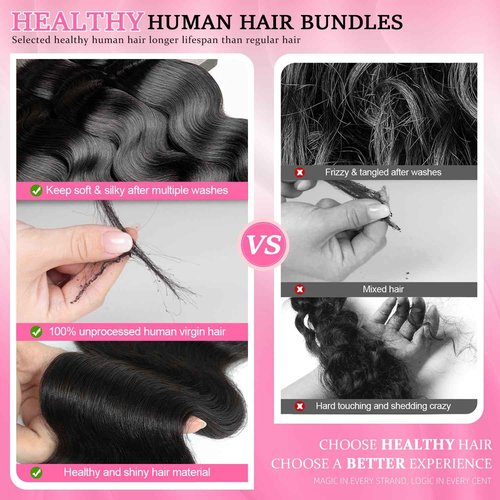 ADOIFAIR 12A Human Hair Bundles 22 Inch Body Wave Bundles Human Hair 100% Unprocessed Quick Weave Single Bundle Real Human Hair Extensions Natural Color