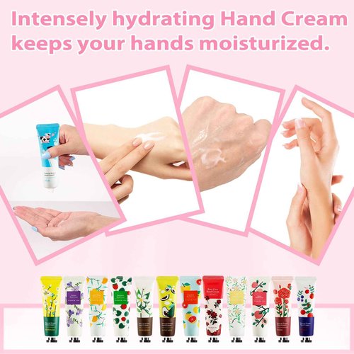 UHBYJM 120 Pack Hand Cream for Women,Bulk Hand Lotion Travel Size for Dry Cracked Hands,Moisturizing Hand Care Cream,Natural Plant Fragrance Mini Hand Lotion Gifts For Birthday Party Favors,10 Styles