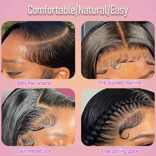 CHEEON 13x4 HD Lace Frontal 18 Inch Brazilian Body Wave Lace Frontal Closure Human Hair 100% Unprocessed Virgin Human Hair Frontals Pre Plucked with Baby Hair 150% Density Natural Black