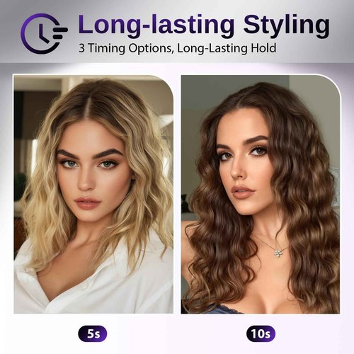 Waver Hair Tool NOVUSPRO Hair Crimper,Wave Curling Iron for All Hair Types,Ionic Waver Crimper Easy to use & Anti-Scald & Fast Heat up & Adjustable Time/Temps(1.4")