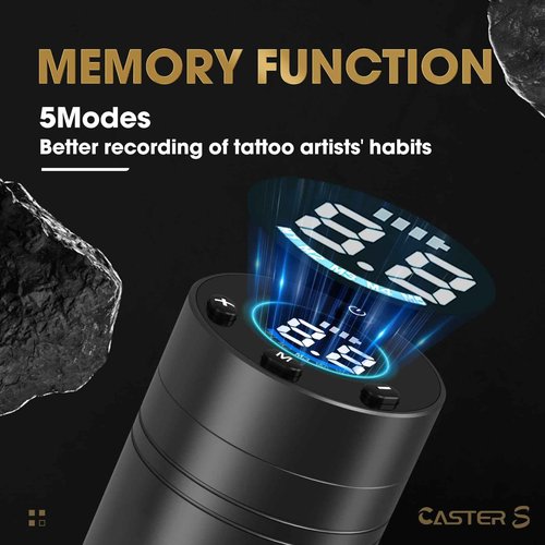 EZ Wireless Tattoo Machine - Tattoo Pen Machine with 1500mAh Battery Power Supply Rotary Tattoo Gun for Tattoo Beginners and Artists (Caster S Green)
