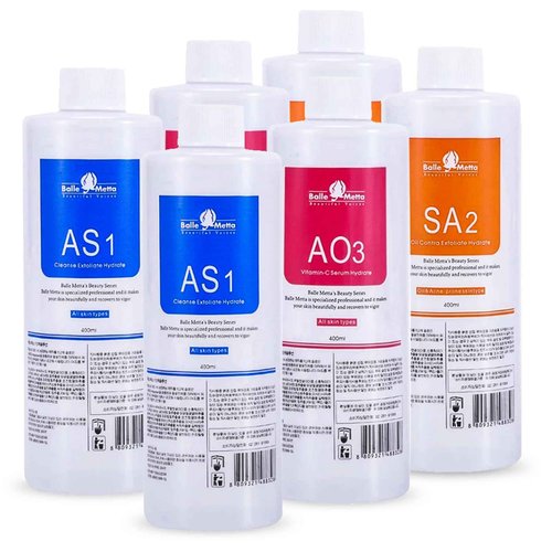 YMEYFAN Hydrate Solution for Facial AS1 SA2 AO3 for Hydrogen Oxygen Facial Machine Professional, Aqua Peeling Solution Hydrate Serums for Facial Cleansing, Face Skin Care, Hydrating (400ml/6Pcs)