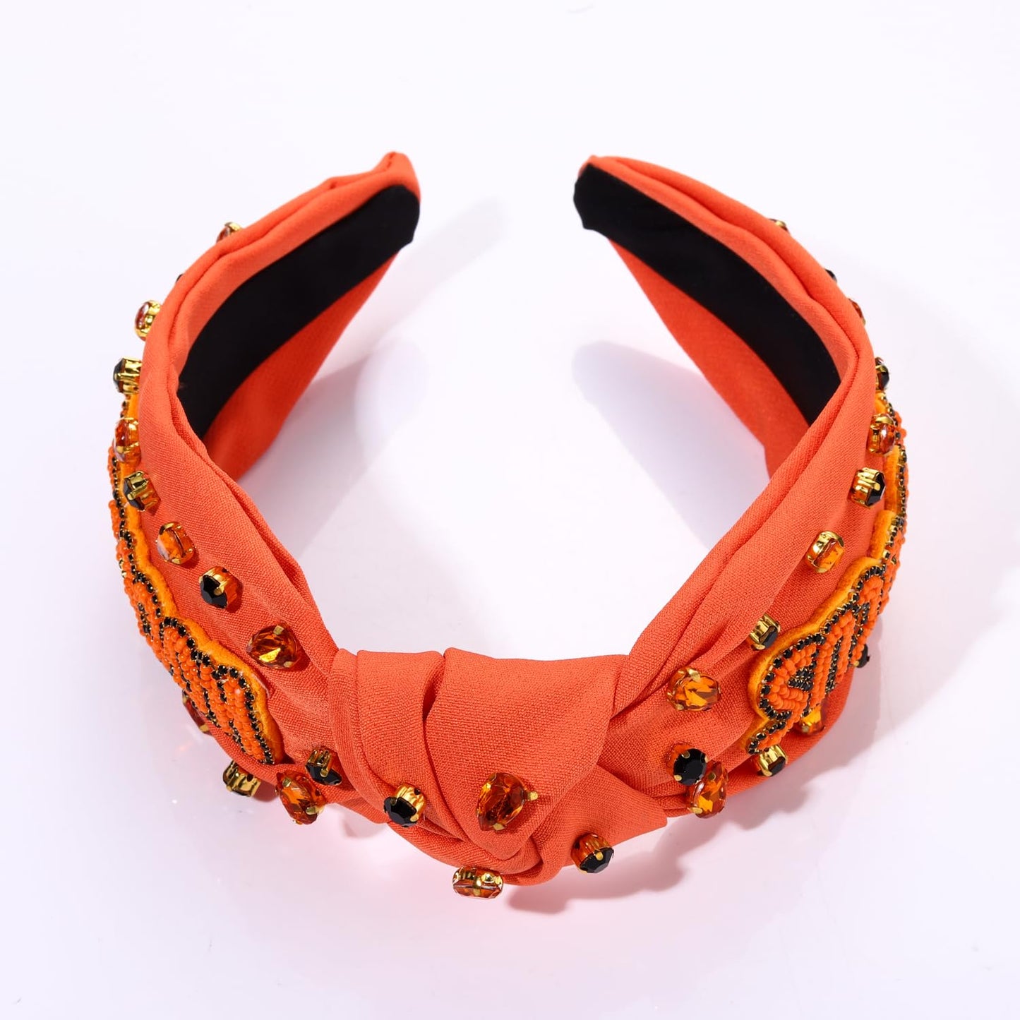 MOLOCH Halloween Headband Spooky Pumpkin Candy Corn Knotted Headband Crystal Headband Halloween Costume Hair Accessories