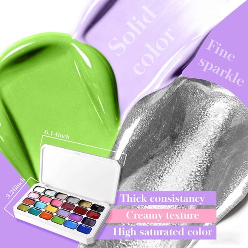 U-Shinein Gradient Painting Gel, 24 Bright Glitter Gold&Silver Black&White Pearlescent Colors Ombre Gel Nail Polish for Light Pigment Pat Nail Gel Kit French Manicure No-wipe DIY Nail Art Soak of UV A