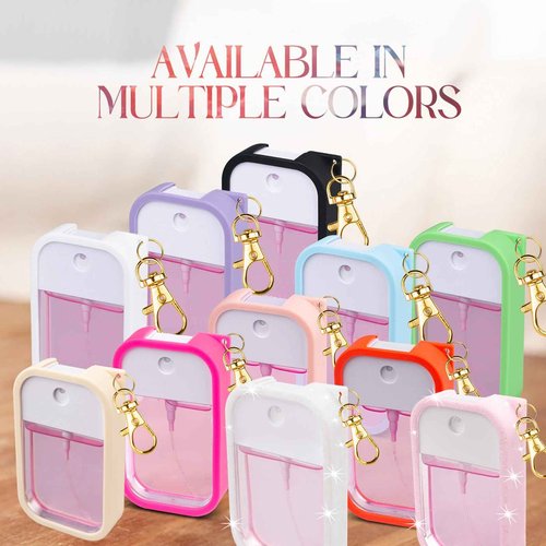 TERPINK Silicone Case Compatible with Touchland Hand Sanitizer Spray, Protective Case with Keychain for Power Mist and Glow Mist 1 fl oz, Hand Sanitizer Spray Accessory (Pink, 1 Pack)