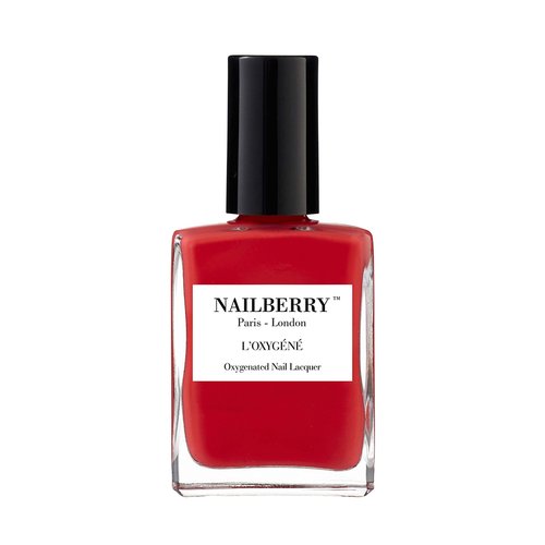 Nailberry L'Oxygéné Oxygenated Nail Lacquer | Pop My Berry | Bright Orange Nearly Red Opaque | UV Protected Long-Wear Nail Polish | 12-Free | Vegan | Certified Halal | Cruelty & Gluten Free | 15 ml