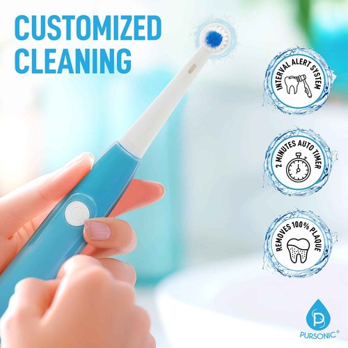 Rotating Electric Toothbrush for Adults with 3 Brush Heads - Toothbrush Electric with 3 Cleaning Modes - USB Rechargeable Toothbrush with 2 Minute Smart Timer (Black)