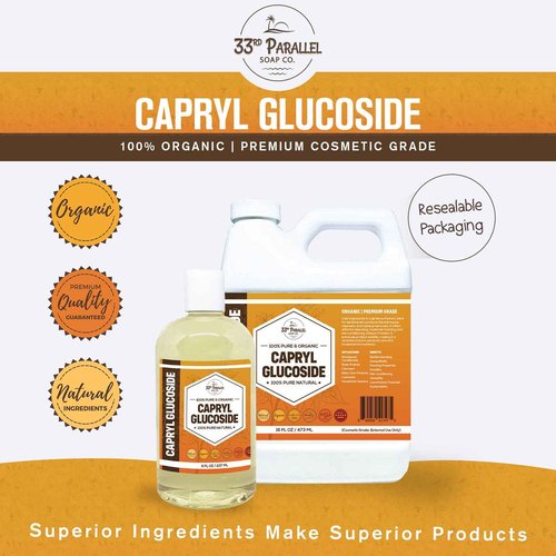 33RD PARALLEL SOAP CO. Capryl Glucoside Liquid Surfactant (32 oz) Plant Derived - DIY Skin Care - Facial Cleansers, Body Washes, Shower Gels, Foaming, Body Soap, Shampoos, Baby Products | 32 OUNCES