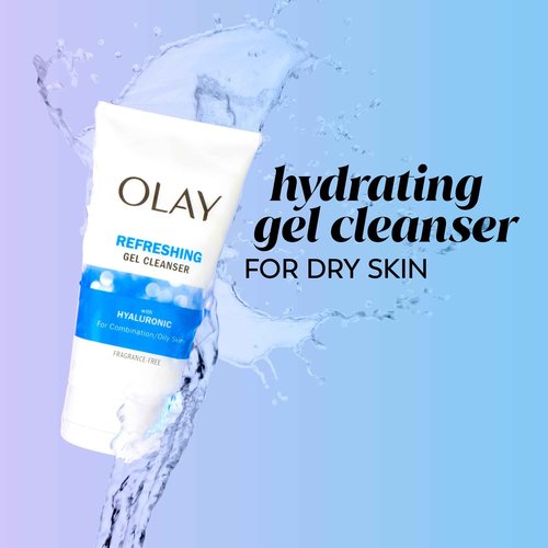 Olay Hyaluronic Duo Pack, Refreshing Gel Face Wash, Fragrance-Free 5 fl oz, Hyaluronic Ultralight Gel Face Moisturizer, Fragrance-Free 1.7 oz