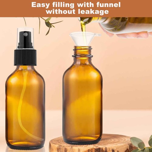 Yadream 4 Pack Glass Spray Bottles,2 oz small empty spray bottle with Spray nozzles and lids,Spray Refillable Containers or Hair, Travel, Plants, Travel, Cleaning Solutions and Skin Care