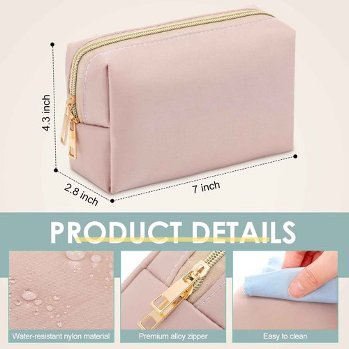 Kigeli 12 Pcs Nylon Makeup Bag Bulk Cosmetic Pouches Preppy Cosmetic Bag for Women Waterproof Travel Zipper Organizer Little Outdoor Accessory Makeup Toiletry Pouches Set(Morandi)