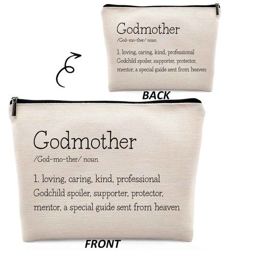 Dwept Godmother Definition Cosmetic Bag - Proposal and Mothers Day Birthday Gift from Godchild - Makeup Bag for Purse 383