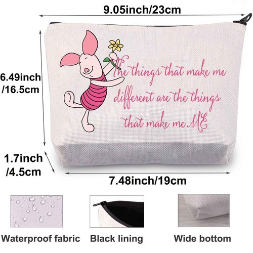 BWWKTOP Pig Cartoon Makeup Bag Pig Movie Inspired Gifts The Things That Make Me Different Are The Things That Make Me Me Zipper Pouch Bag Pig Merchandise (Make Me Different)