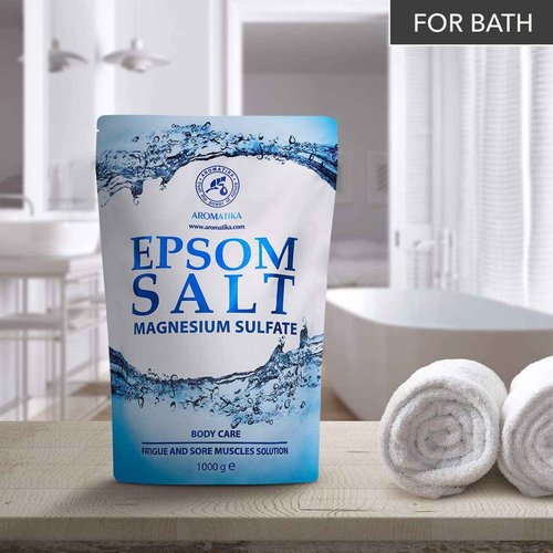 Epsom Salt Bath 1kg (35 oz) – 100% Pure Magnesium Sulphate – Relaxing & Detoxifying – Body Care & Better Sleep (Pack of 2)