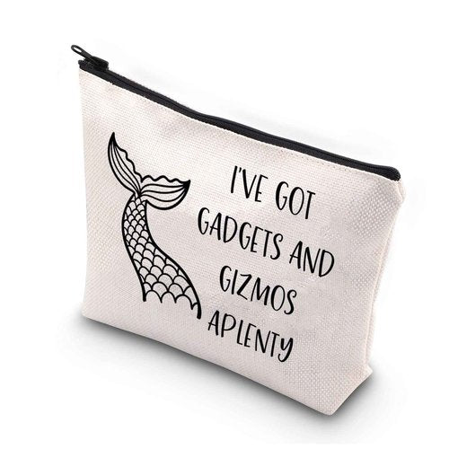 BDPWSS Mermaid Gift Beach Lover Makeup Bag I've Got Gadgets And Gizmos Aplenty Summer Vacation Beach Themed Gift