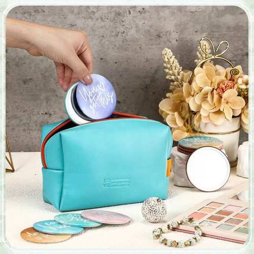 Kigley 30 Pcs Operation Christmas Bulk Gifts Inspirational Compact Mirrors Bulk Gifts 2.76 Inch Small Portable Purse Pocket Mirrors for Operation Christmas Charity Box Fillers