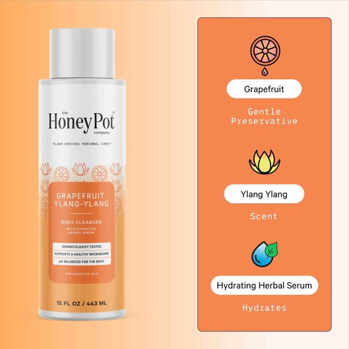 The Honey Pot Company - Body Cleanser - Variety Pack - Coconut Shea, Lavendar Chamomile, and Grapefruit Ylang Ylang