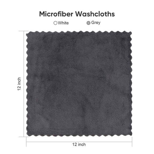 Orighty Ultra Soft Washcloths 12 Pack, Premium Microfiber Towel Sets 12x12 inches, Absorbent and Quick Drying Coral Velvet Washcloth, Multi-Purpose Wash Cloths for Bathroom, Hotel, and Gym (Grey)
