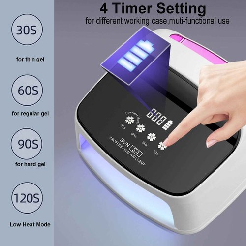 Cordless Rechargeable Nail Lamp, Professional UV LED Nail Dryer for Gel Nails, 15600mAh Nail Light with Touch Screen, Fast Nail Curing Lamp for Acrylic & Gel Polish, UV Lights for Nails