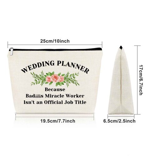 Wedding Planner Gifts for Wedding Day Makeup Bag Engagement Gift Wedding Appreciation Gifts Cosmetic Bag Thank You Gift for Wedding Coordinator Bridal Shower Gift Retirement Thanksgiving Gift