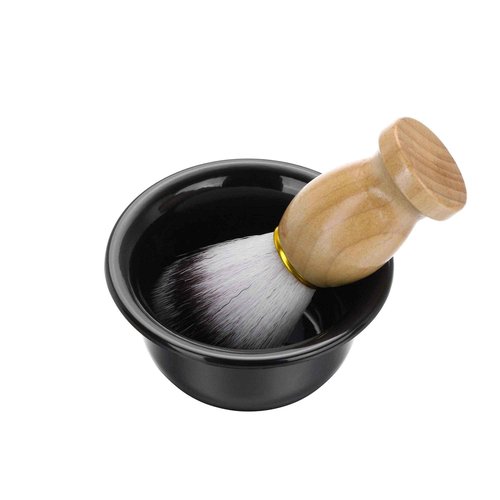 Faleto Stainless Steel Shaving Brush Stand Holder and Soap Bowl Mug Set for Safety Razor Brush
