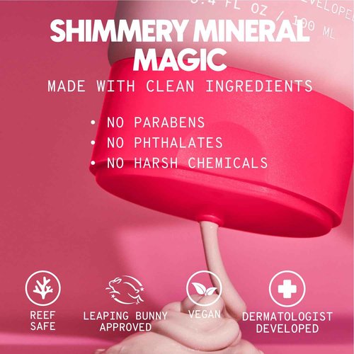 SPOOGE Cheeky Mineral All-Screen - SPF 30 Shimmer Body Sunscreen with Caffeine - Dermatologist Developed & Reef Safe Skincare with Glowy Finish for Beach & Festivals (3.4oz)
