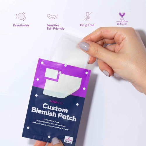 Hanhoo Face & Body Blemish Patch, 6 Patch Sheets, Customizable XL Pimple Patch, Covers Clustered Pimples, For Face and Body Acne, Large Hydrocolloid Patches, Gentle Blemish Care, Korean Skincare
