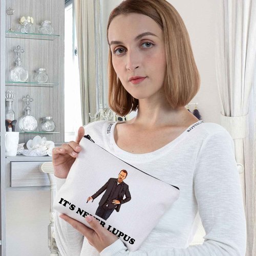 WZMPA Doctor Gregory Cosmetic Bag Gregory Fans Gift It's Never Lupus Zipper Pouch Bag For TV Series Fans (It's Never Lupus)