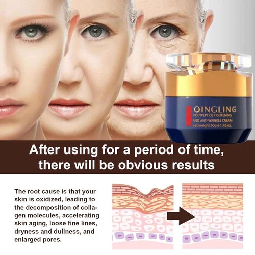 JINMAO Qingling Face Cream, Qingling Wrinkle Removal Cream, Quinglin Polypeptide Tightening and Anti-Wrinkle Moisturizer, Face & Neck & Eye Lotion 3-In-1 (2)