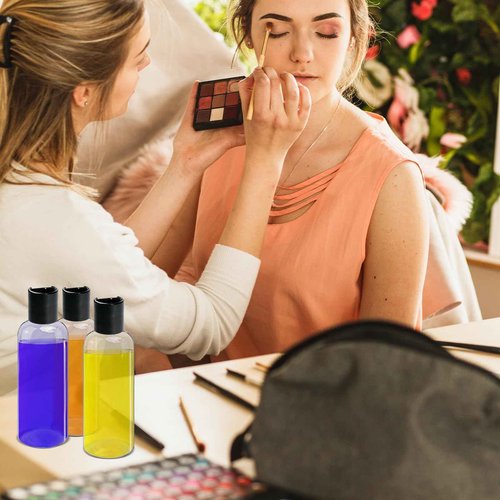 TANEMUDO 108 Pcs 3.4 oz Plastic Bottles Black Toiletries Empty Containers with Leak Proof Flip Cap, Refillable Travel Squeeze Containers for Lotion, Shampoo, Cream, Conditioner
