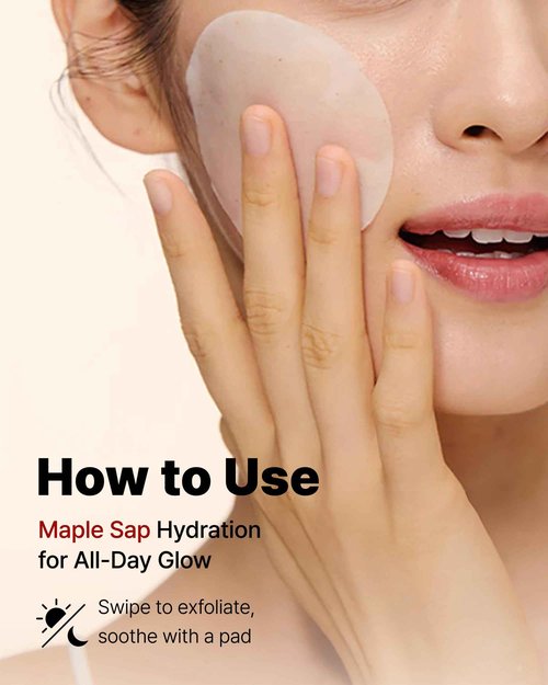 MAY COOP Raw Moisture Korean Toner Pad – Redness Relief, Hydrating, Exfoliating Cotton Pads with 75% Maple Sap for Skin Balancing & Smoother Texture, 70 Pads