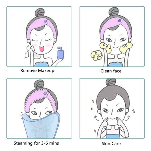 Face Steamer for Facial Deep Cleaning, Facial Steamer for Face, 2 Modes Facial Steamer for Unclogs Pores, Hydrating, Blue(Include Blackhead Remover Kit, Mask Brush, Headband)