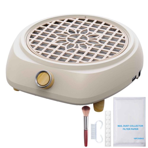 ibubu Upgrade Small Nail Dust Collector Vacuum Cleaner Machine 130W Powerful Strong Fan Extractor Suction Electric Nail Filer Manicure Dust Collector Quiet with Multiple Tool Kits for Home Salon