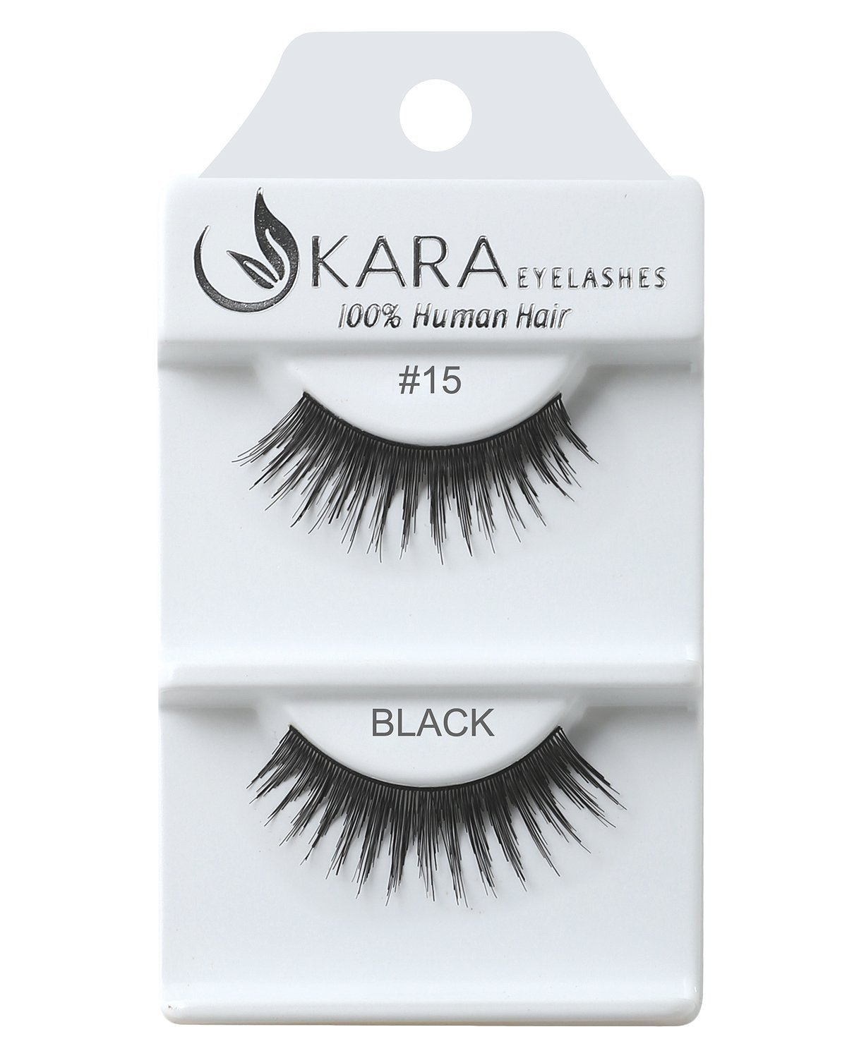 Kara Beauty Human Hair Eyelashes - 15 (Pack of 12)