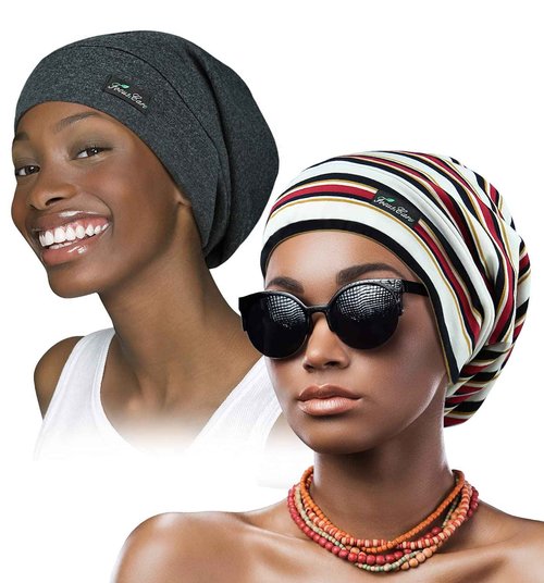 FocusCare Satin Bonnet for Black Women with Curly Hair Sleeping