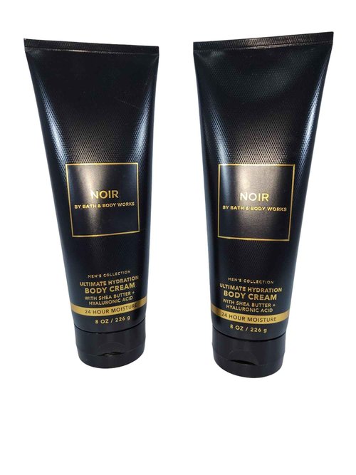 Bath and Body Works Hyaluronic Acid Body Cream For Men 8 Ounce Pack Of 2 (8 Fl Oz (Pack of 2), Noir)