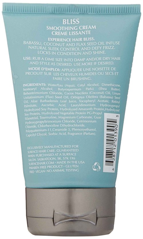 Surface Hair - Bliss Smoothing Cream - Natural Sleek Control, Smoothes & Shine - 4 fl oz