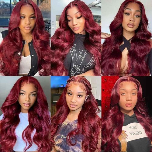 Red Human Hair Bundles Dark Burgundy Body Wave Bundles 99j Human Hair Bundle 18 inch Burgundy Bundle