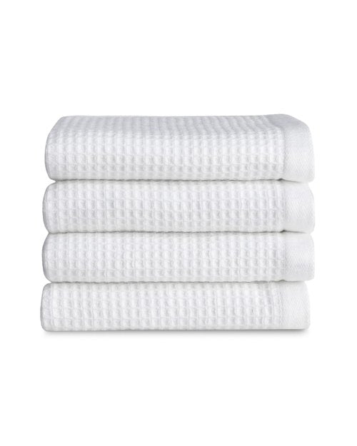 Cozy Earth Waffle Washcloths - 60% Cotton 40% Viscose from Bamboo Washcloths 13 x 13 Inches - Soft & Absorbent Terry, Reversible Mini Textured Waffle & Weave Pattern - 4 Pack