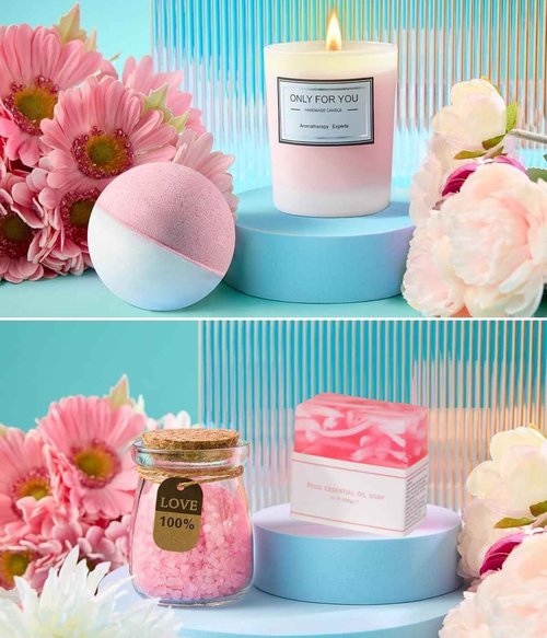 Spa Gift Basket for Women - Birthday, Christmas, Get Well Soon Care Package | Relaxation Gifts for Her, Sister, Best Friend | Includes Wine Glasses, Unique Self-Care Box