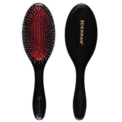 Denman Boar Bristle Hair Brush – Smoothing & Shine Enhancing for Slick Back Styles, Curl Defining & Detangling. D81M Hairbrush with Natural Bristles for all Hair Types for Women & Men