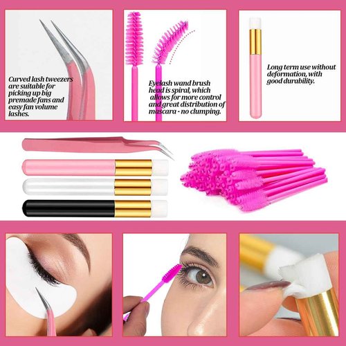 DIY Lash Extension Kit with 280 PCS 9-16mm 40D Lashes Clusters 200ml/6.7fl.oz Lash Cleanser Eyelash Shampoo Mini USB Portable Lash Fan Bond and Seal Remover Eyeliner Eyelid Cleaning Brush