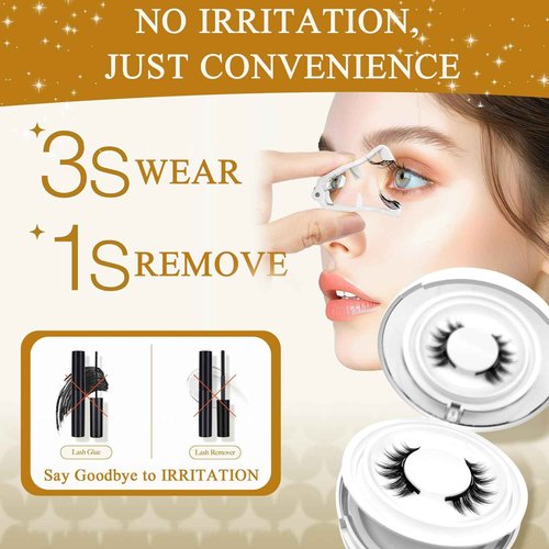 Hunnyfit Magnetic Lashes, Magnetic Eyelashes with applicator Natural Look,Reusable No Glue or Liner Needed Eyelashes Kit for Daily Use(Natural+Simple)