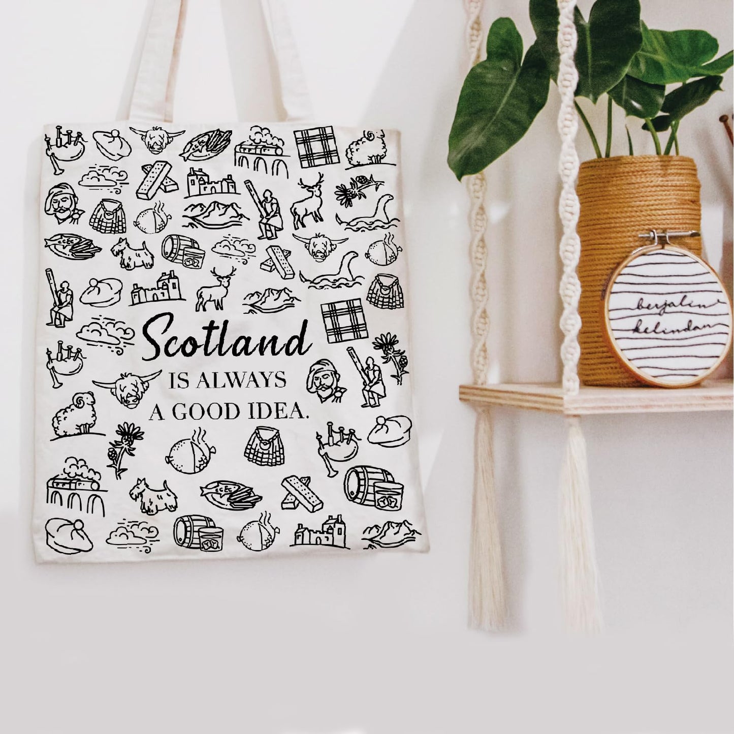 POFULL Scotland Trip Gift Scotland Is Always A Good Idea Tote Bag Edinburgh Gift (Scotland Tote Bag)