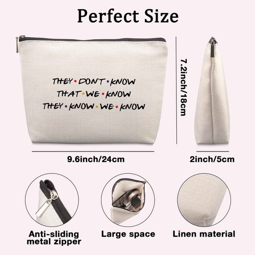 Friends TV Show Gifts Cosmetic Bag, Funny Gifts Friends TV Show Merchandise Birthday Friendship Gifts for Women Friends Fans Sister Bestie Best Friends Gifts Funny Makeup Bag