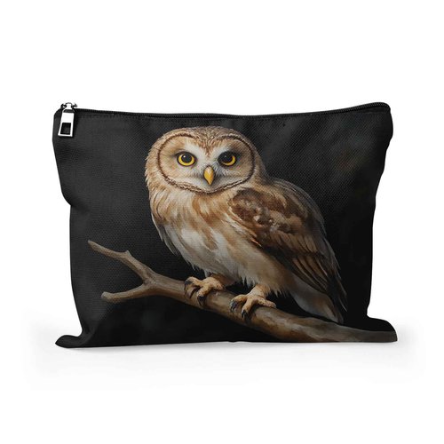Cafl Majestic Perched Owl Makeup Bag for Women Large Capacity Make Up Bag Portable Travel Cosmetic Bag Toiletry Pouch Organizer 10 * 8inch