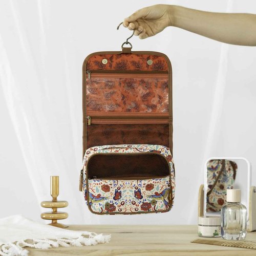 Grupo Erik Frida Kahlo Travel Toiletry Bag | Flower Hanging Toiletry Bag with Swivel Hook, 100% Waterproof | Cosmetic Pouch