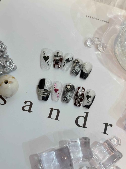 SIMAYKUWA 3D Nail Stickers for Pool & Dice Design - Cartoon Style Press-on Nail Art Decals (2 Sheets) - Cute Textured Manicure DIY Accessories