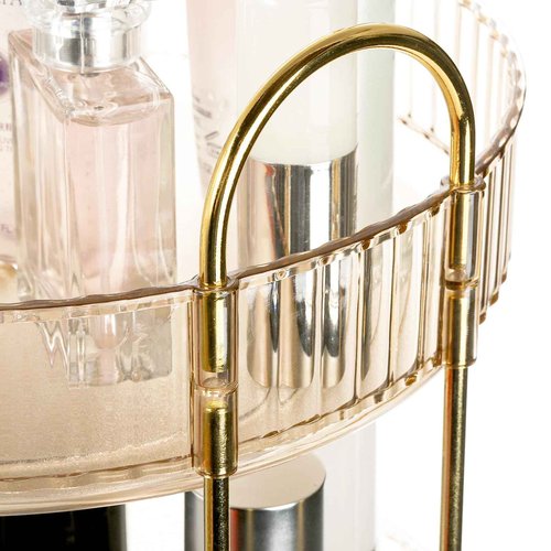 Cididu 360 Rotating Makeup Organizer, 3 Tiers Plastic Bathroom Spinning Holder Rack, Round Lazy Susan Organizer, Large Capacity Countertop Shelf for Cosmetics, Perfume, Skincare, Spice, Toiletries