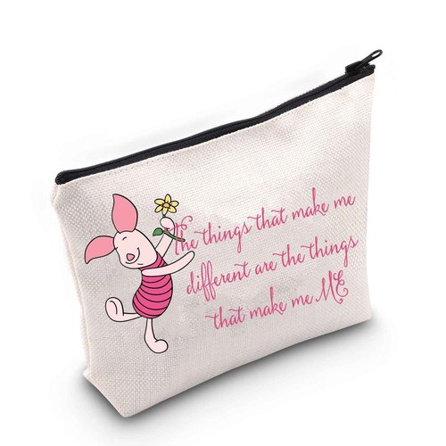 BWWKTOP Pig Cartoon Makeup Bag Pig Movie Inspired Gifts The Things That Make Me Different Are The Things That Make Me Me Zipper Pouch Bag Pig Merchandise (Make Me Different)
